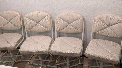 White Leather Bar Stools