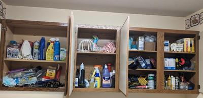 Contents of Cabinets in Wash Room