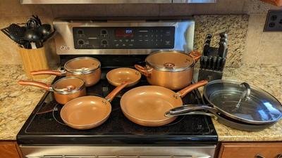 Copper Pots and Pans, Henckels Knife Set, and More!