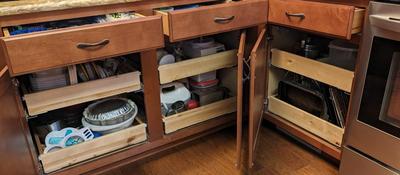 Contents of Lower Kitchen Cabinets (East)