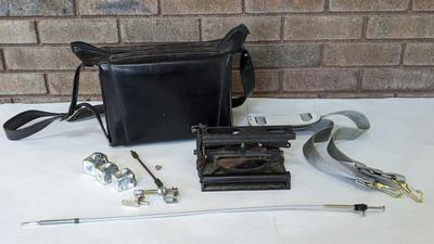 Vintage Leather Marsand Bag, Camera Parts, and Pieces