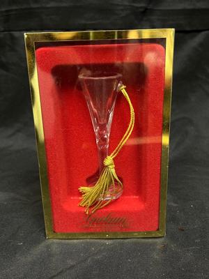 Gorham Crystal Limited Edition Year 2000 Champagne Glass Christmas Holiday Ornament