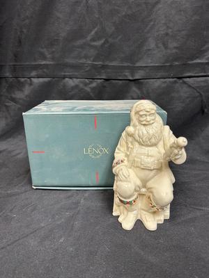 Vintage White Santa Claus Figurine Lenox China Jewels Collection
