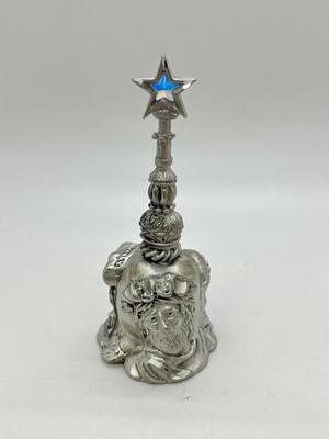 Vintage Pewter Christmas Holiday Santa Claus Bell Duncan Royale