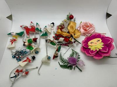Vintage Lot of Christmas Holiday Craft Decor Pieces