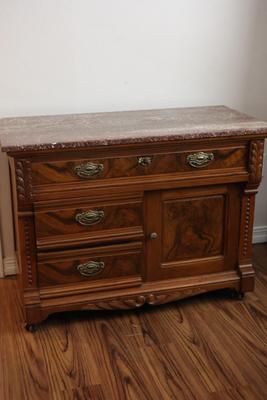 Wooden Cabinet W/ Granite Top