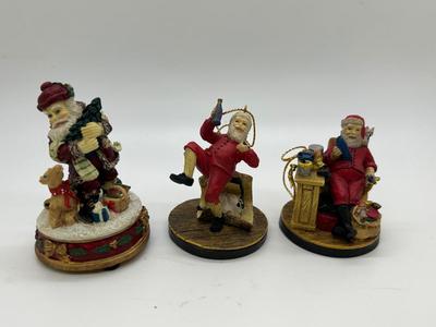 The Norman Rockwell Family Trust Santa Figurines & Unmarked Traditional Santa Claus Holiday Figurine