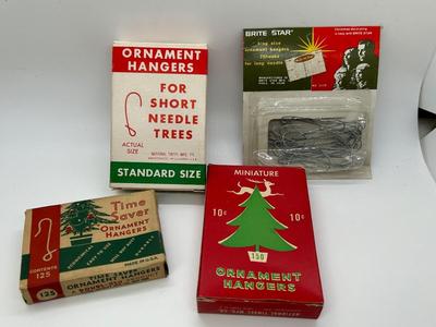 Lot of Vintage Ornament Hangers, Time Saver, Brite Star, Miniature Hangers, & More