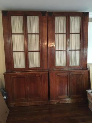 Antique Pair of tall wood cabinets