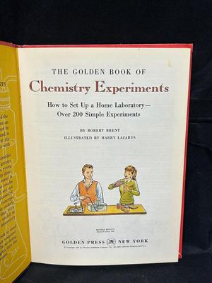 Vintage Childrens Teens The Golden Book of Chemistry Experiments Hard Cover Educational Learning Book 1969
