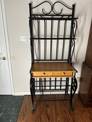 Green bakers rack with wooden drawers new arrivals