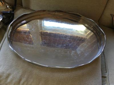 Oval I.F.S. LTD Silverplate pierced edge Tray