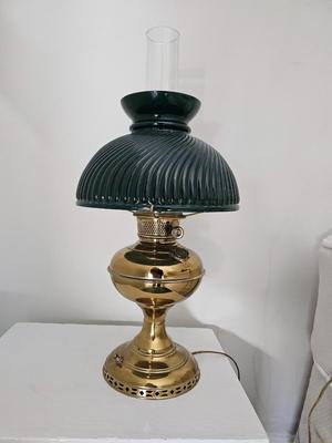 Vintage electirfied brass rayo oil lamp