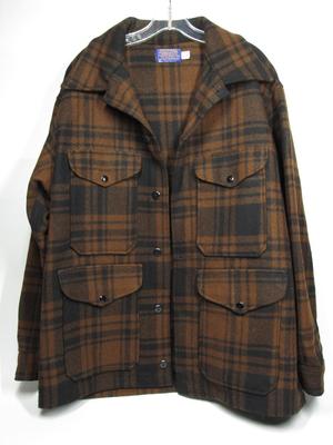 Vintage Pendleton Button Up 100% Virgin Wool Brown Plaid Women's Jacket Coat
