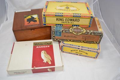 Lot of Vintage Cigar Boxes Assorted Brands