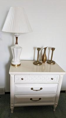 Cream Kent Coffey Dresser with Mid Century Accents