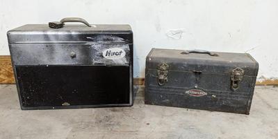 Huot Machinist Box and Metal Toolbox with Contents