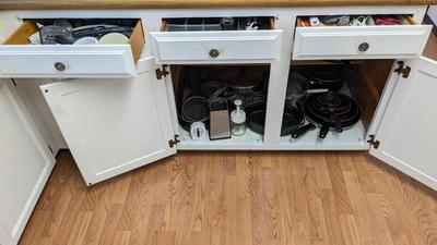 Contents of Lower Kitchen Cabinets 