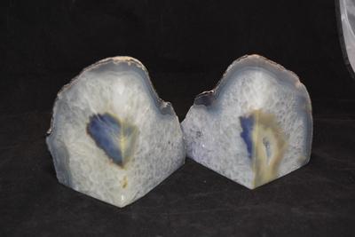 Natural Polished Pair of Geode Bookends 5.5" Tall