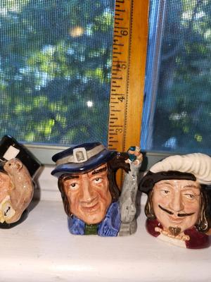 Royal Doulton 3 miniature heads Gulliver, Mad Hatter, Porthos