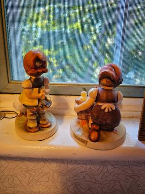 Pair of Hummel Girls "Goose Girl" #47 and "Chick Girl" #57 RARE!