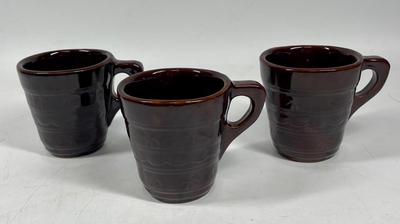 3 Mar-crest Daisy & Dot Pottery Stoneware Brown Mugs Coffee Cup USA