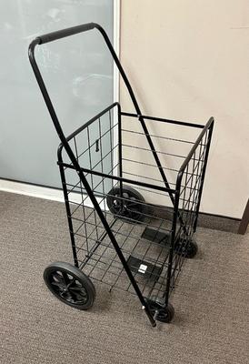 Collapsible Metal Shopping Cart with Wheels