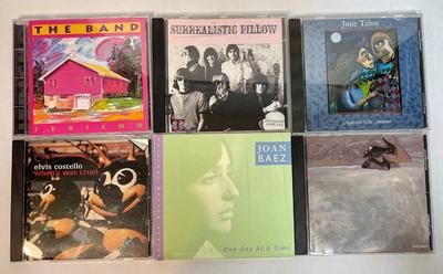 Lot of 6 CD's - 60's & 70's - Baez, Jefferson Airplane, The Band, Elvis Costello, June Tabor, Mitchell