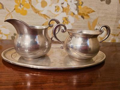 Frank Whiting Sterling Silver creamer , sugar bowl and  tray