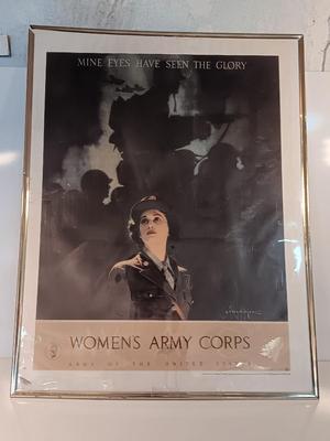 Women's Army Corps framed poster reproduction.