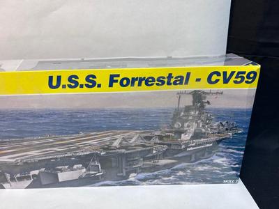 Unopened Revell USS Forrestal CV59 US Military Supercarrier Model Ship Skill 2 Sealed Box