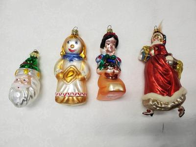 Glass Character Ornaments