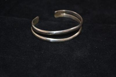 925 Sterling Double Cuff Bracelet, Adjustable 24.0g