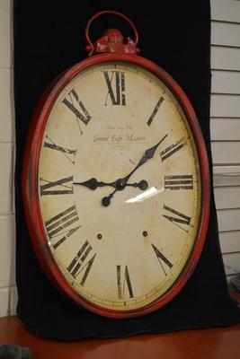 Large Battery Powered Wall Clock, Pressed Metal 34.5x22