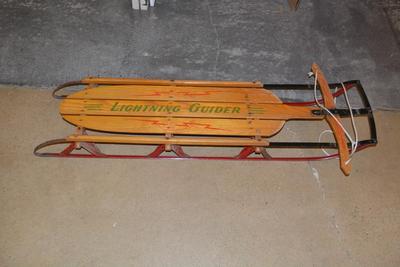 Vintage "Lightning Guider" Metal Runner Sled 56.5"
