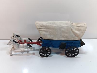 CAST IRON TOY, ''Wild West'' covered wagon