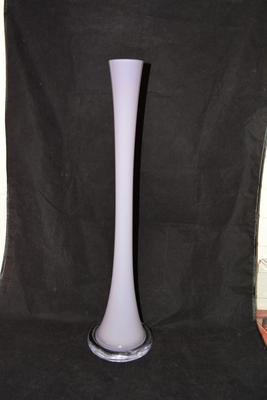Mid Century Modern Art Glass Lavender Vase, Spain 24.5"