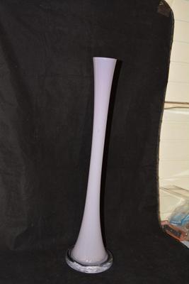 Mid Century Modern Art Glass Lavender Vase, Spain 24.5"