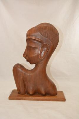 Lovely Hand-Carved Female Bust, Africa
