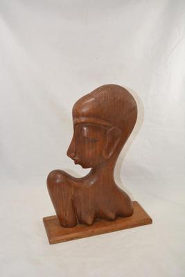 Lovely Hand-Carved Female Bust, Africa