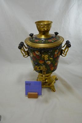 Hand Painted Electric Russian Samovar 15"x11"