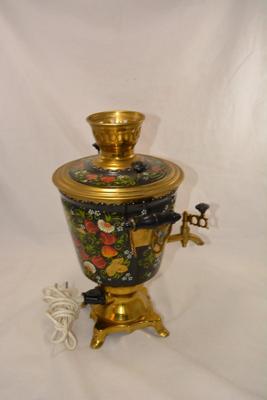 Hand Painted Electric Russian Samovar 15"x11"