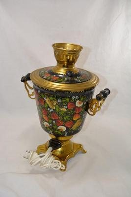 Hand Painted Electric Russian Samovar 15"x11"
