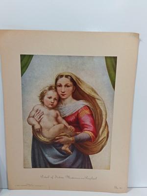 Sistine Madonna print by Raphael Vintage Instructor Picture Study Series Art Prints subject number 21