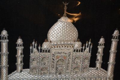 Silk Embroidery on Velvet "Taj Mahal" 20x16