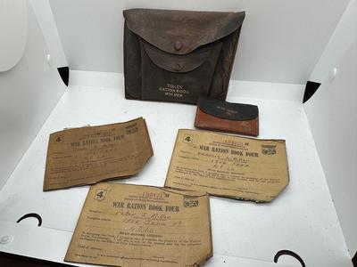 WWII War Ration Pouch w/ 3 Books