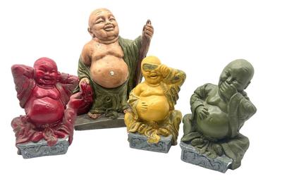 4 Ceramic Buddha Statues ~Read Details