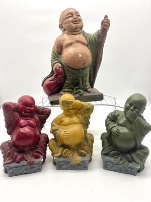 4 Ceramic Buddha Statues ~Read Details