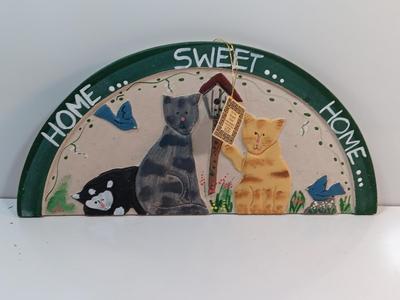 Home sweet Home cat lover's above door wall hanging