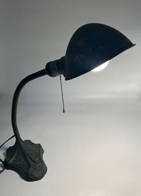 Antique Robert Schwartz  Cast Iron Bottom Lamp